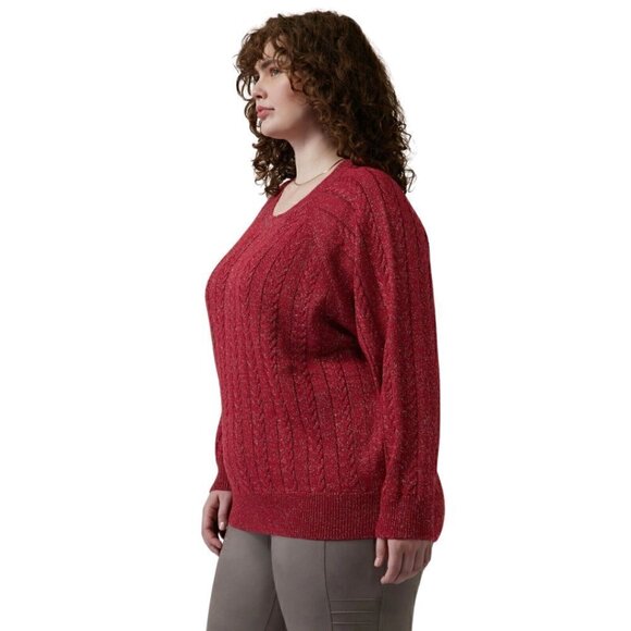 Athleta NWT Crossroads Crew Sweater, Decadent Red Metallic 3X - Winter, Holiday - Picture 2 of 12